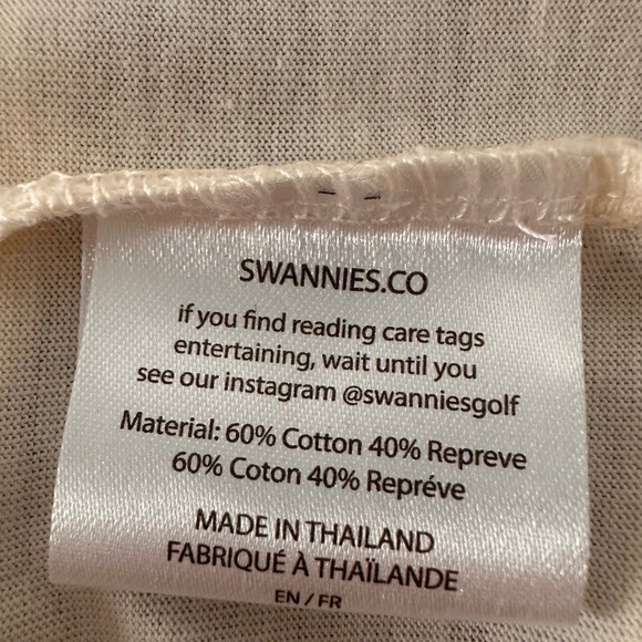 Swannies Sweatshirt Mens M The Goat Tiger Golf Cream Graphic Lightweight Hoodie - Picture 6 of 11